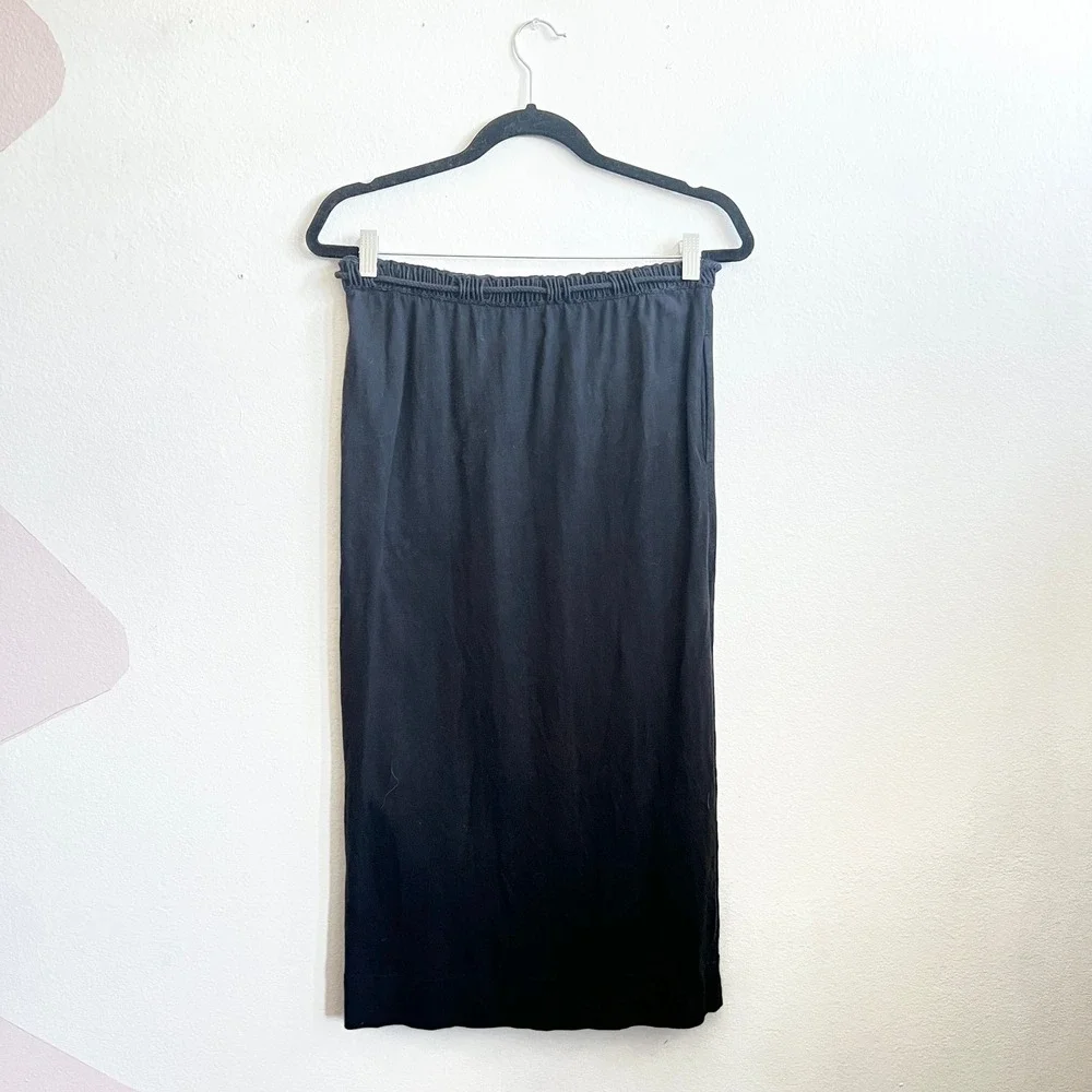 Free People Beach Midi‎ Skirt Boho Bohemian Baggy Vacation Black XS